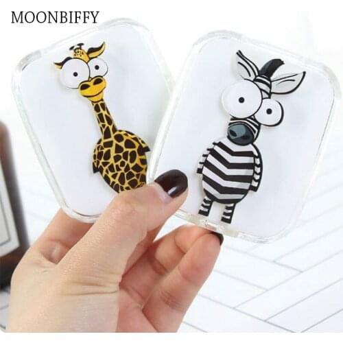 Cartoon Cute Animal Portable With Mirror Contact Lens Case for Lovers Gift Contact Lenses Box