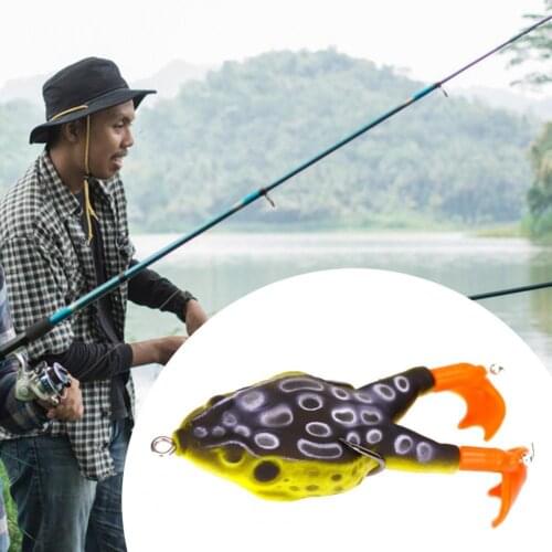 Soft Frog Bait Double Propellers Legs 3D Eyes 9cm Lifelike Silicone Skin Pattern Frog Lure for Bass Snakehead Pike Fishing Lures