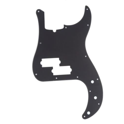 Musiclily Pro 13-Hole Modern Style P Bass Pickguard for 4 String American Precision Bass, 1Ply Matte Black