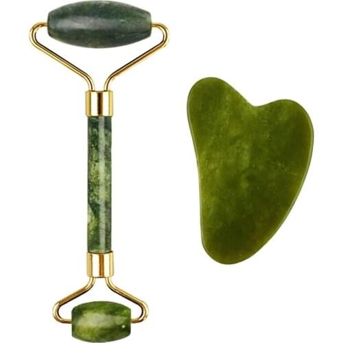 Natural Face Massager For Guasha Scraper Jade Roller Massage Face Gua sha Scraper Jade Roller Microniddle Roller Face Massager