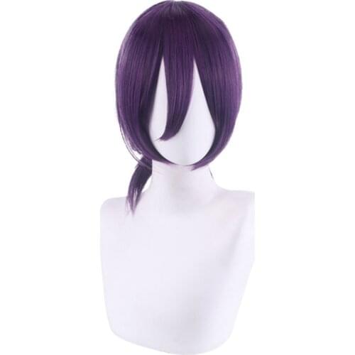 Chainsaw Man Reze Cosplay Wig Purple Synthetic Hair Wig Halloween Party Role Play Wigs + Wig Cap
