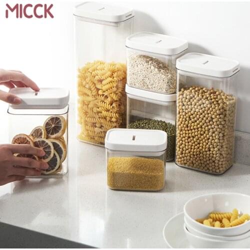 MICCK Plastic Storage Container For Refrigerator Jars For Bulk Cereals Food Container Kitchen Storage And Organization For Spice