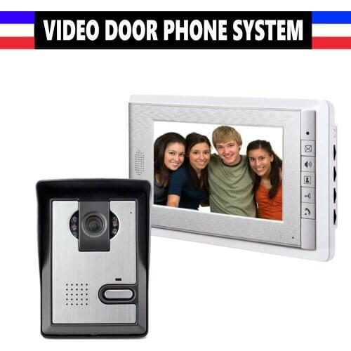 7'' TFT LCD Wired Video Door Phone Visual Video Intercom Speakerphone Intercom System With Waterproof Outdoor IR Camera for home