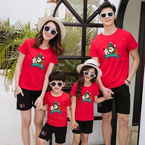 Christmas T Shirt Family Santa Mother Father Daughter Son Matching Outfits Mommy Daddy And Me Clothes Baby Kids Set Family Look