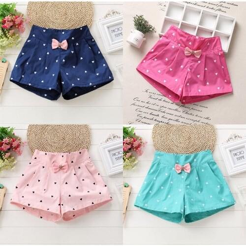Summer Baby Kids Children Girls Toddler Candy Color Heart Print Shorts Pants Clothes For 2-10 Years K213201