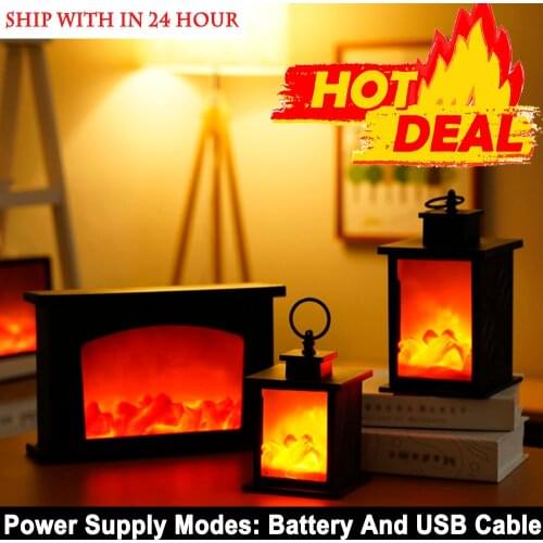 LED Creative Home Fireplace Light Flame Lamp Modeling Lamp Nordic Style Decorative Table Lamp Light Christmas Crafts Ornaments