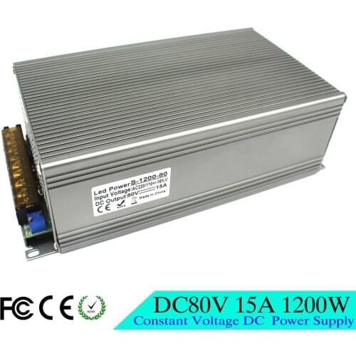 Universal DC80V Power Supply Switch 15A 1200W Driver Transformers 110V 220V AC to DC 80V SMPS for Stepper CNC CCTV Motor
