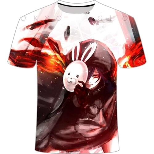 Funny T Shirts Japan Anime Tokyo Ghoul Tshirt Men Women Blood Casual Fashion Ken Kaneki Shirt Printed Cool Comfortable Clothes