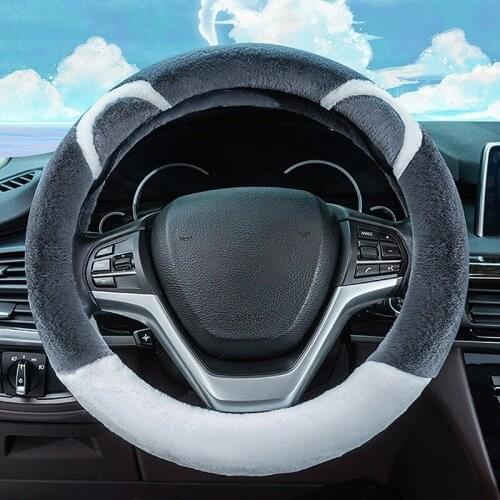 For Volkswagen Audi Mercedes-Benz BMW Honda Toyota winter plush steering wheel cover Y288 D universal steering wheel cover
