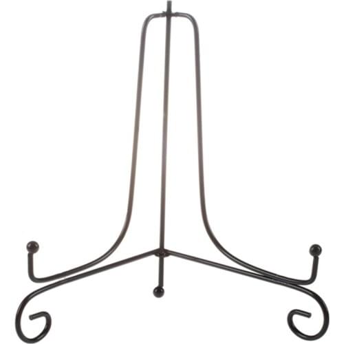 1 pcs Iron Easel Classic Display Stand Bowl Plate Photo Frame Book Artwor Black 4 inches 10.5cm