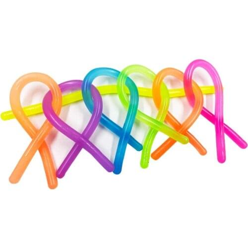10Pcs 2 Sizes TPR Elastic Noodles Drawstring Stress Reliever DIY Knitted Hand Vent Antistress Toys Children Squeeze Sensory Gift