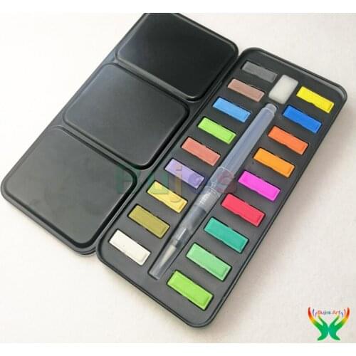 12/18/24 color Solid watercolor professional watercolor paint set portable Non toxic iron box pigment art supplies