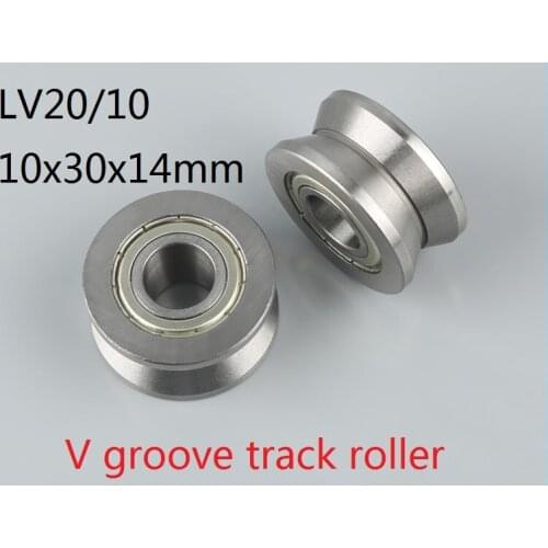 140pcs/lot LV20/10 10x30x14mm V groove track roller guide bearing for CNC Laser Cutting Machine Roller Guideway 10*30*14mm