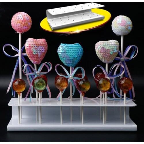 19 Holes Lollipop Stand Tools Durable Display Holder Shelf PP Bakeware S Shape Base Party Accessories Rectangular Thickened