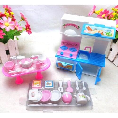 20 Pcs/set Creative Kitchenware Dinner Tables Cupboard Sink for For Dolls Accessories Play House Toys New Arrival