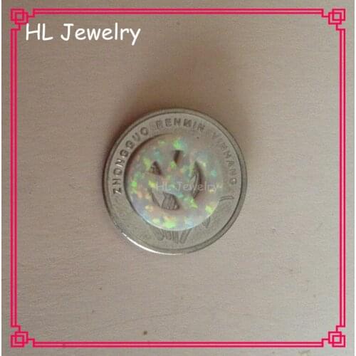 20PCS/Lot Op05 Blue /OP06 Baby Blue /Op17 Snow White 12MM Sytnethic Fire Opal Peace Sign Stone