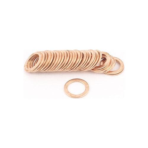 30 Pcs 10x14x1mm Copper Flat Washer Gasket Spacer Seal Fitting Tighten Fastener