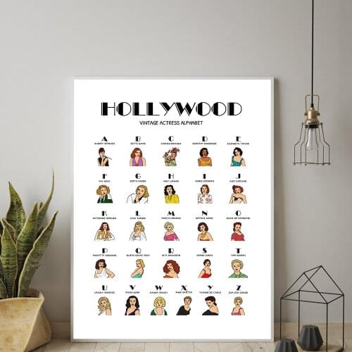 ABC Alphabet Poster Print Pulp Fiction Posters Vintage Actress Wall Art Canvas Painting Nordic Wall Pictures For Bedroom Decor