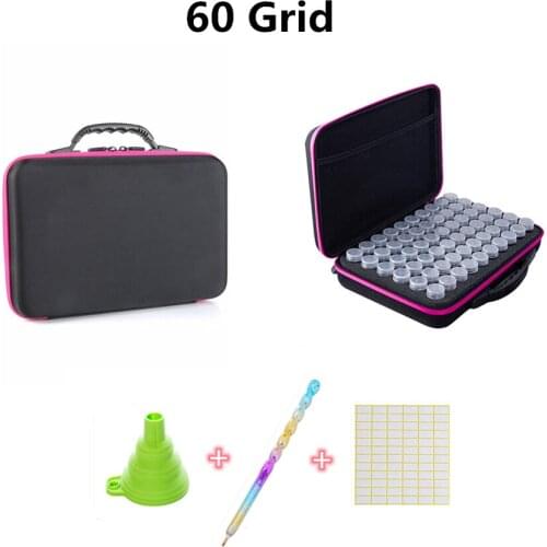 DIY Diamond Painting Accessories Storage Box 7/30/60 Slot Beads Storage Container Jar Zippered Case for DIY Diamand Painting