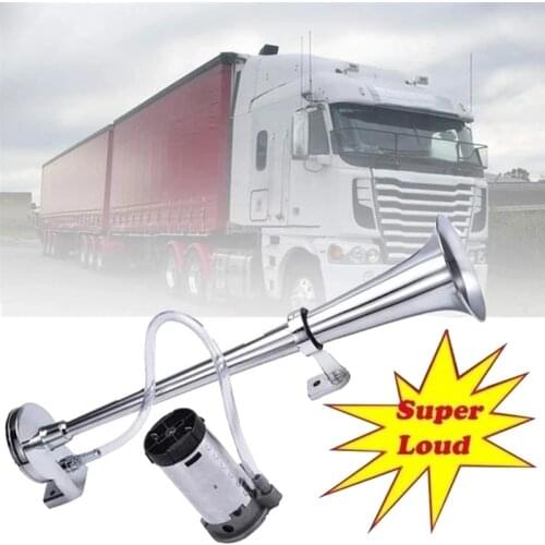 AU04 -12V 17 Inch Car Air Horn 150DB Super Loud Horn Truck Train Horn Kit for Car Truck Lorry Train Boat SUV