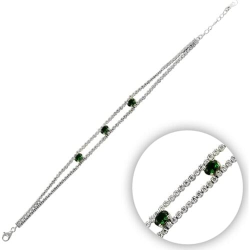 KUTAYDAN 925 Sterling Silver Zircon Stone Bracelet