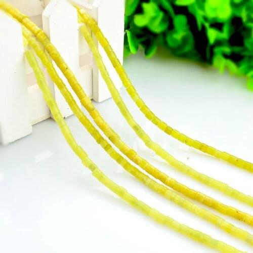 Natural rough stone 4*4mm lemon stone bead cylinder beads for jewelry making handmade DIY necklace bracelet jewelry accessories
