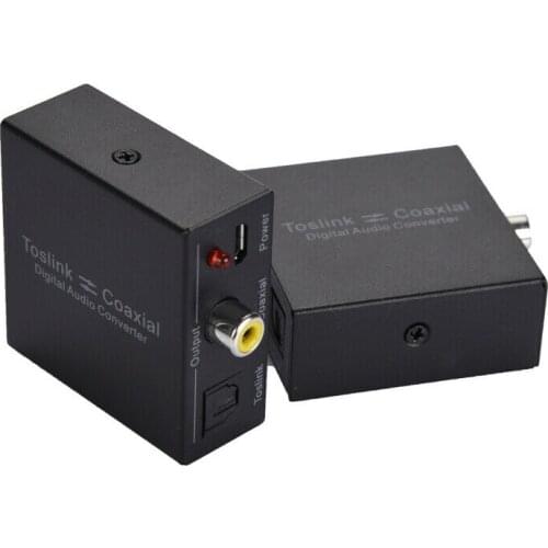 Digital 2-way Audio Converter Optical to Coax Stereo Switch Splitter Adapter