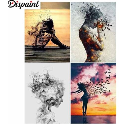 Dispaint Paint With Diamond Embroidery "Woman character” Diamond Painting Full Square Round Picture Of Rhinestone Decor