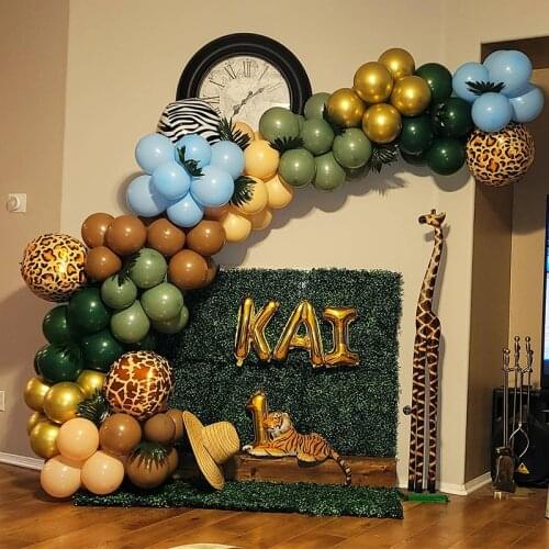 Jungle Safari Party Foil Balloons Birthday Wedding Forest Party Leopard Giraffes Birthday Party Decor Baby Shower Party Supplies