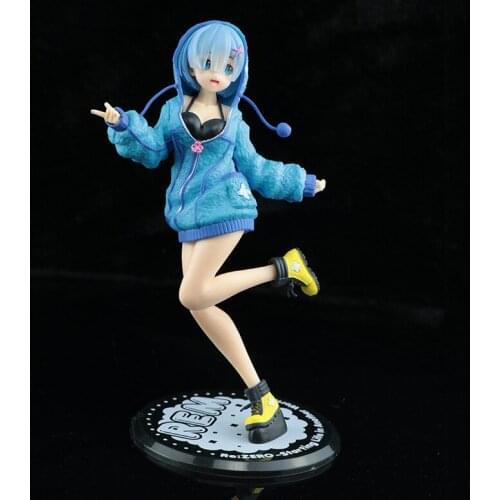 21cm Re:Life In A Different World From Zero Rem Action Figure Anime PVC Standing Sweatshirt Collection Model Dolls Toys for Gift