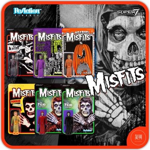 Super7 The misfits band Skeleton Action Figures 3.75inch Collectible figurines Halloween Gift Horror Toys for boy