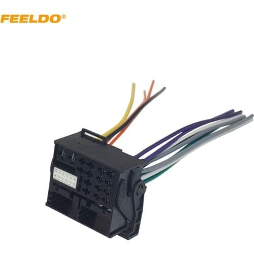 FEELDO 10pcs Car Radio Stereo Headunit Wring Harness For Volkswagen Golf7 (MK7/MQB) /Passat B8 OEM MIB Radio #HQ6255