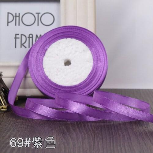 3/8'' 1cm 25 Yards Purple Silk Satin Ribbon Wedding Party Decoration Gift Wrapping Christmas New Year Apparel Sewing Fabric DIY