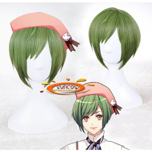 Hand Tour A3! Yuki Rurikawa Cosplay Short Green Heat Resistant Synthetic Hair+Free Wig Cap Halloween Party