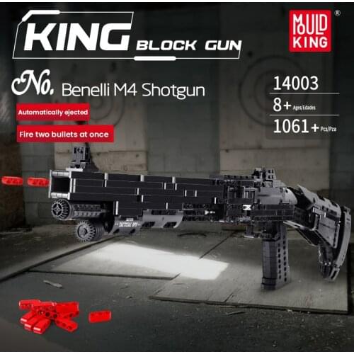 Toys MOULD KING 14003 M4 Shooting Gun Model Building Block Set Simulation Manually Loaded Weapon Toy for Adults Children Gift