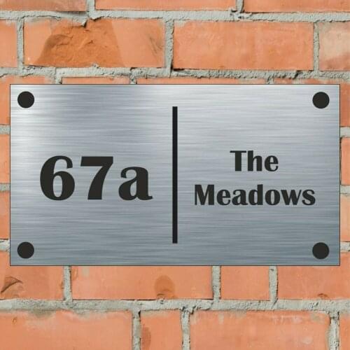 Customized Aluminium House Sign Personalised - House Name/Number & Street Name