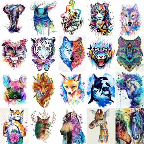 HUACAN Painting By Number Animal Hand Painted Paintings Fox Art Drawing On Canvas Gift DIY Coloring By Numbers Kits Home Decor