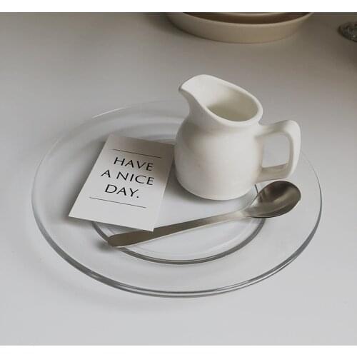 CuteLife Mini White Ceramic Kitchen Milk Jug Pitcher Pot Hot Chocolate Creamer Coffee Jug Cappuccino Maker Latte Cup With Handle