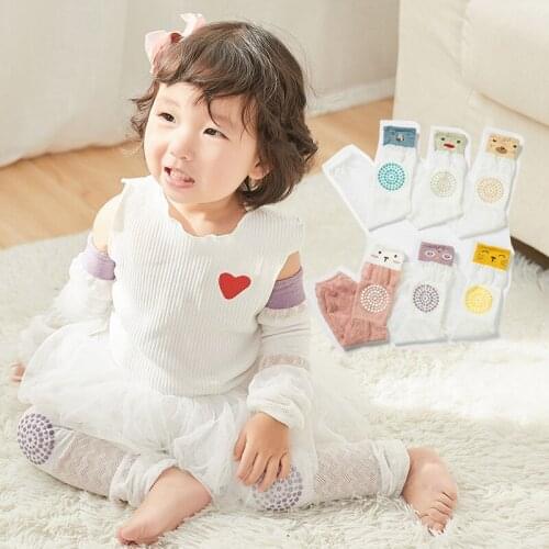 Kids Crawling Elbow Toddlers Baby Knee Pads Protector Safety Mesh Kneepad Leg Warmer Children Cartoon Cushion Legging Infants