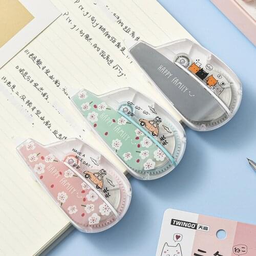 20 Meter Cute Happy Family Flowers Cat White Out Corrector Correction Tape Schoo Office Accessories Stationery Kawaii