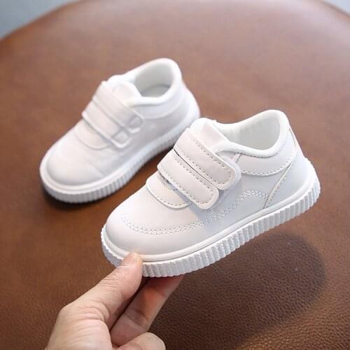 White Kids Sneakers Girls Trainers Boys Shoes Children Leather Shoes White Black School Running Shoes Sports Shoes Flexible Sole