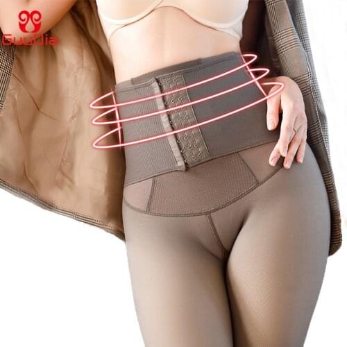 GUUDIA Winter Thermal Warm Fleece Lined Leggings for Women Fur Lined Tights Tummy Control Legging Women Winter Leggings Warm