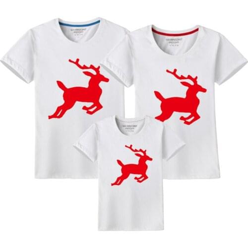 Summer running Christmas deer cotton child-friendly childrens clothing short-sleeved round neck