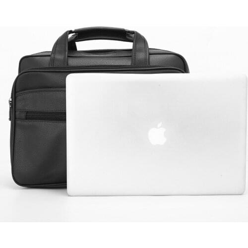 Mens leather bag business PVC leather laptop portable crossbody bag