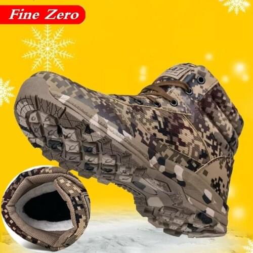 Men Winter Plush Warm Snow Boots Casual Male Oxfords Hiking Shoes Military Footwear Zapatos De Hombre Tactical Ankle Sneakers