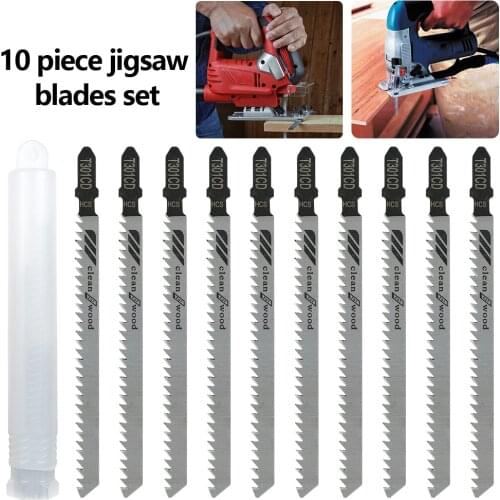 10PCS T301CD Jigsaw Blade Set T Shank Fast Down Cut Wood Cutting DIY Power Tool HCS