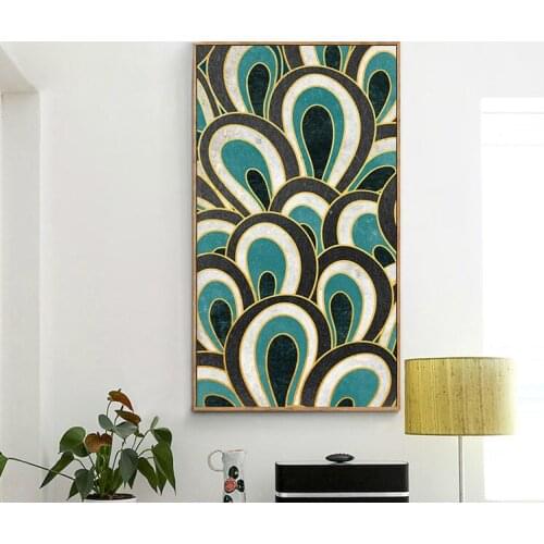Beautiful Blue Peacock Feather large size Poster Nordic Living Room Wall Art Print Picture Home Decor Canvas Painting No Frame