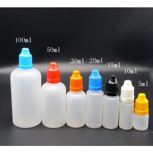 10pcs 100ml Dropper Plastic Bottle ,Liquid Bottle with safty plastic cap and Long Thin tip,high quality