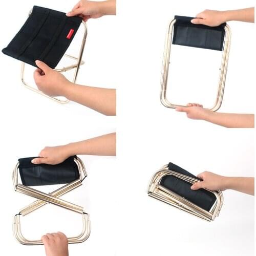 Portable High Durable Outdoor Folding chair With Bag Outdoor Folding Fold Aluminum Chair Stool Seat Fishing Camping