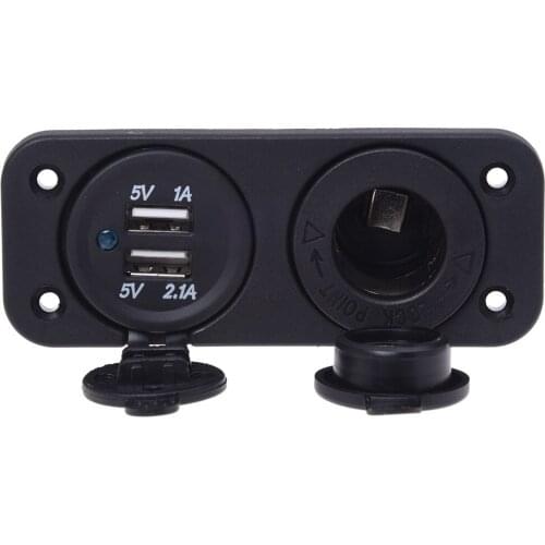 Car Cigarette Lighter Socket Adapter Charger 2 USB Ports 12V For Car Auto Moto